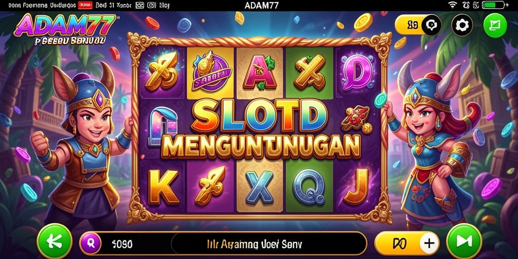 Screenshot gameplay ADAM77 yang menampilkan mesin slot yang memukau.
