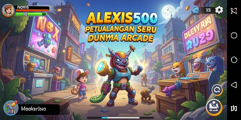 Screenshot gameplay ALEXIS500 menunjukkan aksi seru dalam dunia arcade.