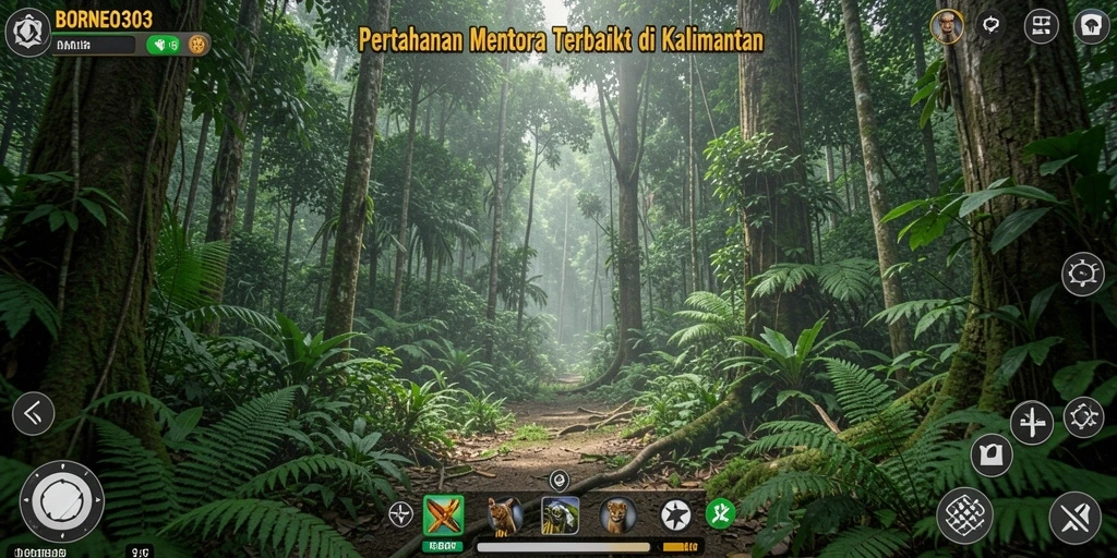 Tampilan aksi mendebarkan di tower defense Borneo303.