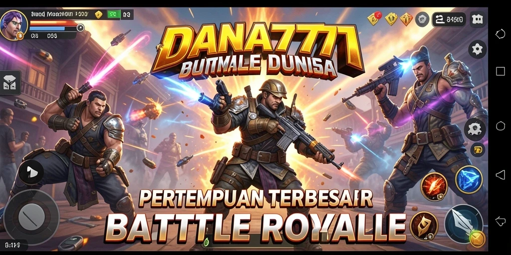 Screenshot gameplay DANA777 menampilkan aksi seru Battle Royale.