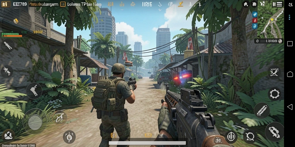 Gameplay mendebarkan di EE789 dengan aksi TPS intens.