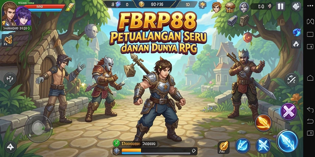 Screenshot utama FBRP88 menampilkan pertarungan seru dalam dunia RPG.