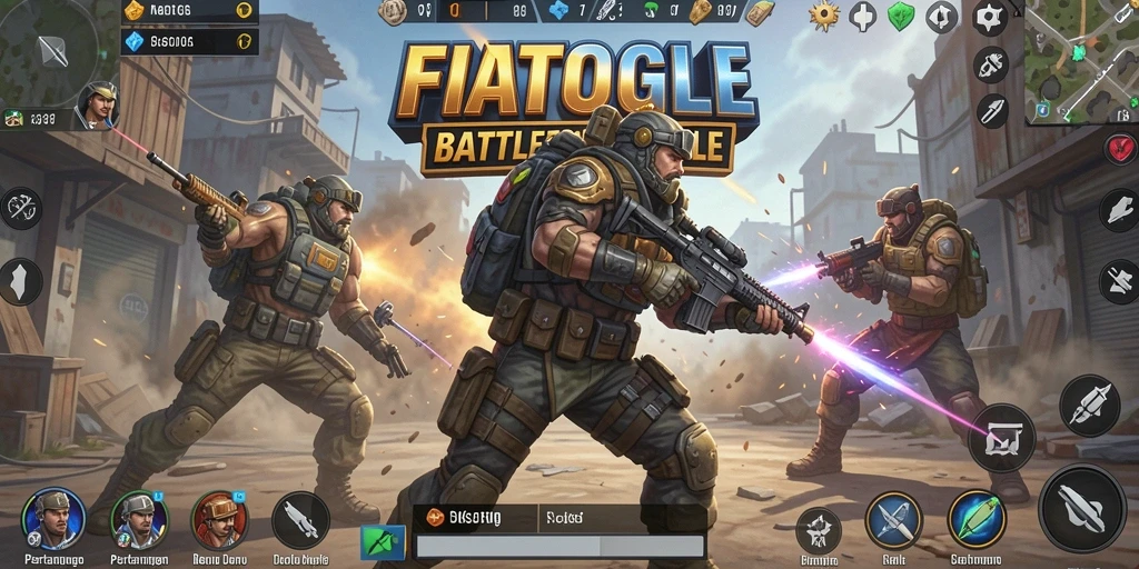 Gameplay mendebarkan dalam pertempuran Battle Royale.