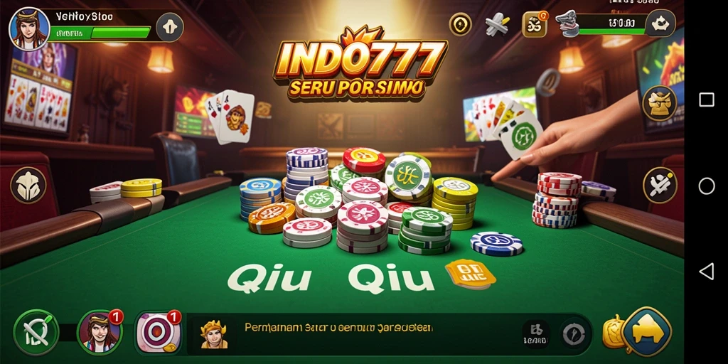 Tampilan gameplay INDO777 saat bermain QiuQiu secara multiplayer.