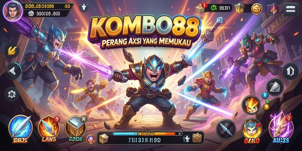 Tampilan aksi seru dalam gameplay KOMBO88.