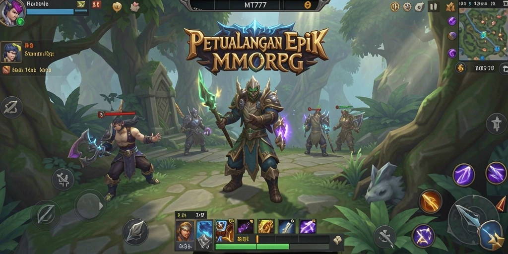 Screenshot gameplay MT777 yang menunjukkan aksi pertarungan MMORPG yang seru.