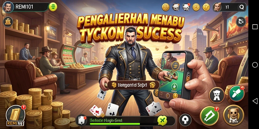 Screenshot utama REMI101 menampilkan tantangan strategis dalam gameplay Tycoon.