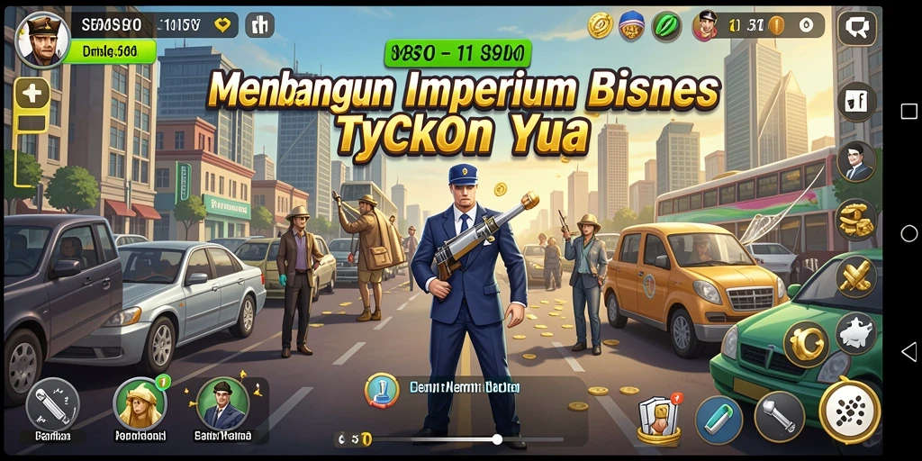 Tangkapan layar utama S80 menampilkan gameplay Tycoon yang dinamis.