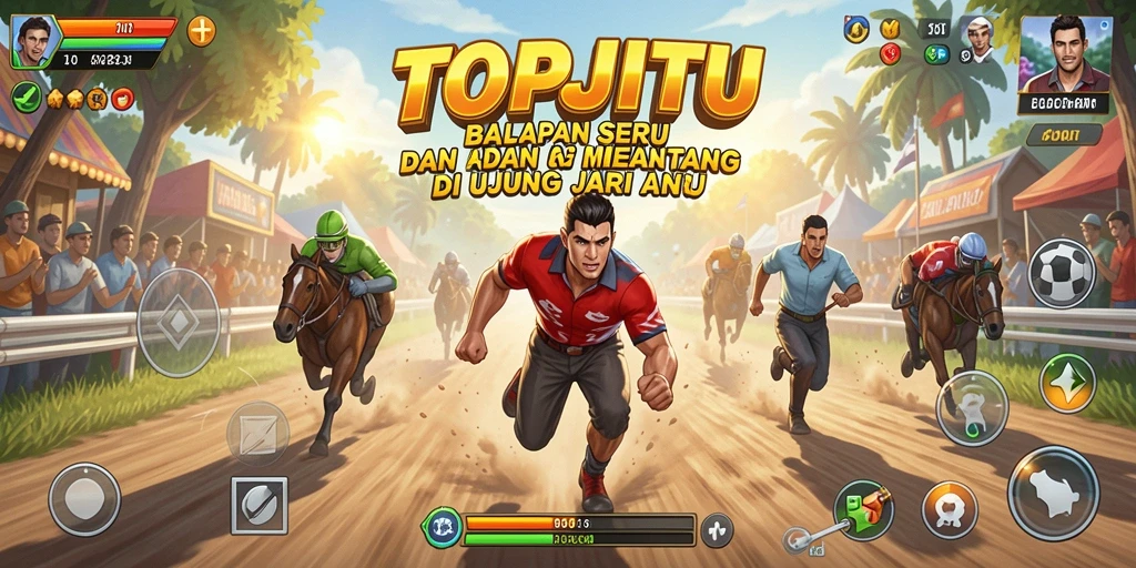 Gameplay menegangkan dan mendebarkan dalam balapan TOPJITU.