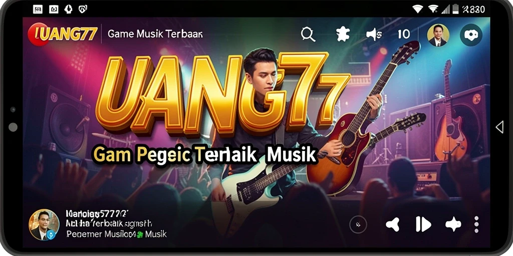 Tampilan gameplay UANG77 dengan notasi musik yang menarik.
