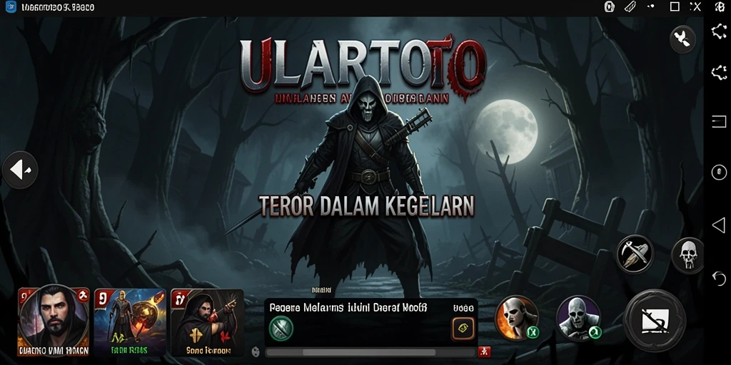 Screenshot utama ULARTOTO menampilkan suasana menakutkan di dalam rumah angker.