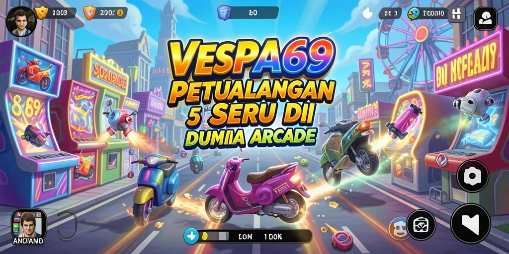Screenshot dari gameplay VESPA69 yang dinamis dan penuh aksi.