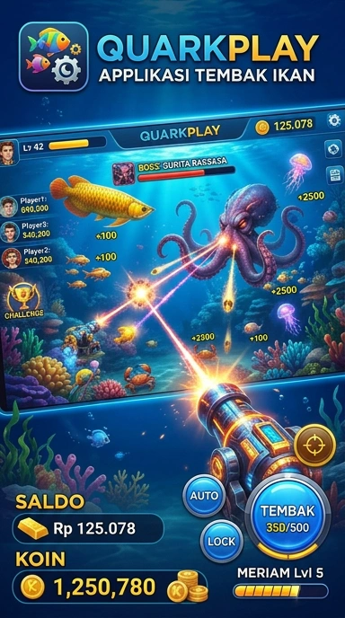 Tampilan utama aplikasi quarkplay dengan berbagai pilihan kategori.